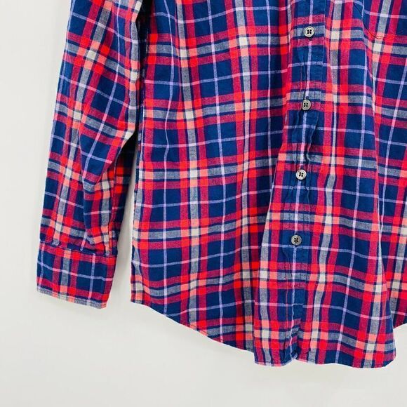 J. Crew Size Small Red & Blue Plaid Button Down Homespun Shirt in Boy Fit - Picture 6 of 10